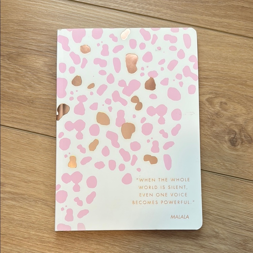 NWOT kikki.K Pink and Gold Malala Quote Notebook